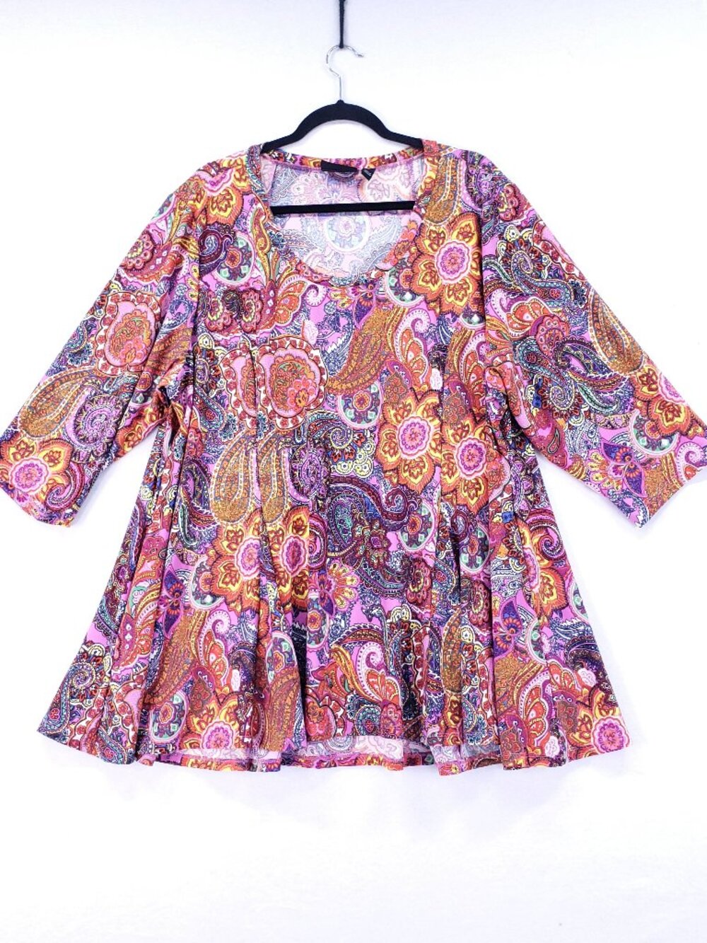 Attitudes by Renee Tunic Top Women Size 3XP Art Paisley Stretchy Fun Boho